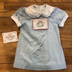 Light blue tab dress- 2t